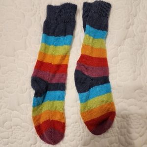 NWOT Lamb's Wool Rainbow Knit Socks